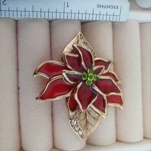 Vintage Poinsettia Brooch